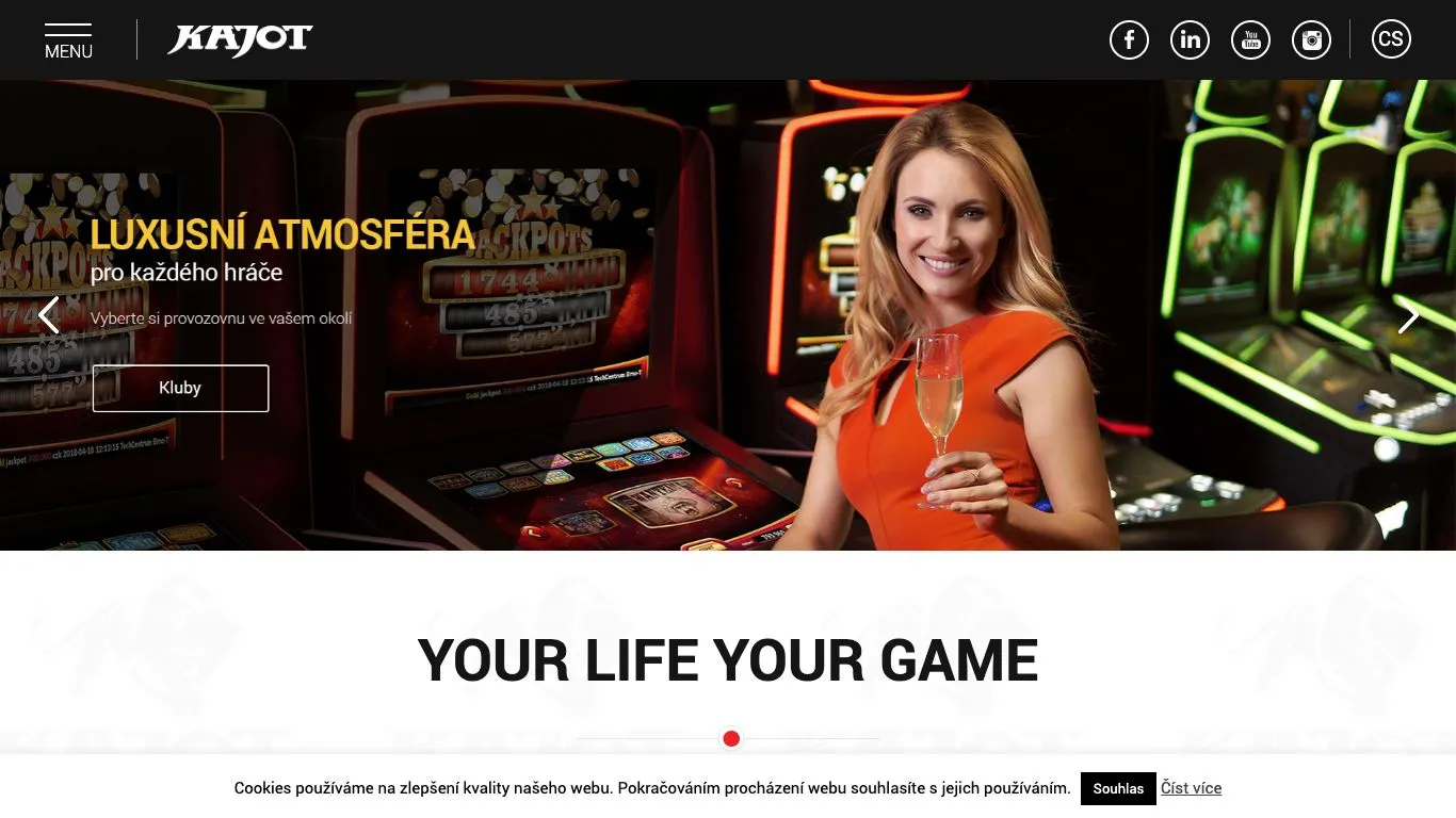 Screenshot der Website von Kajot Casino