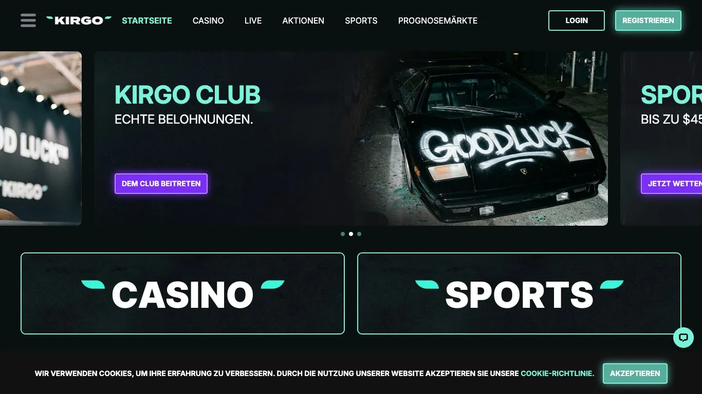 Screenshot der Website von Kirgo