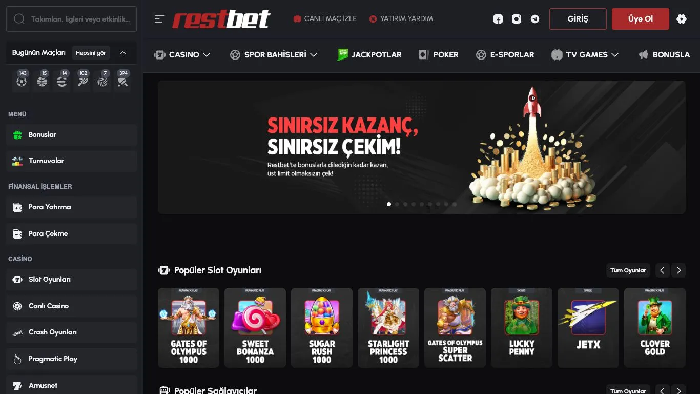 Screenshot der Website von Restbet