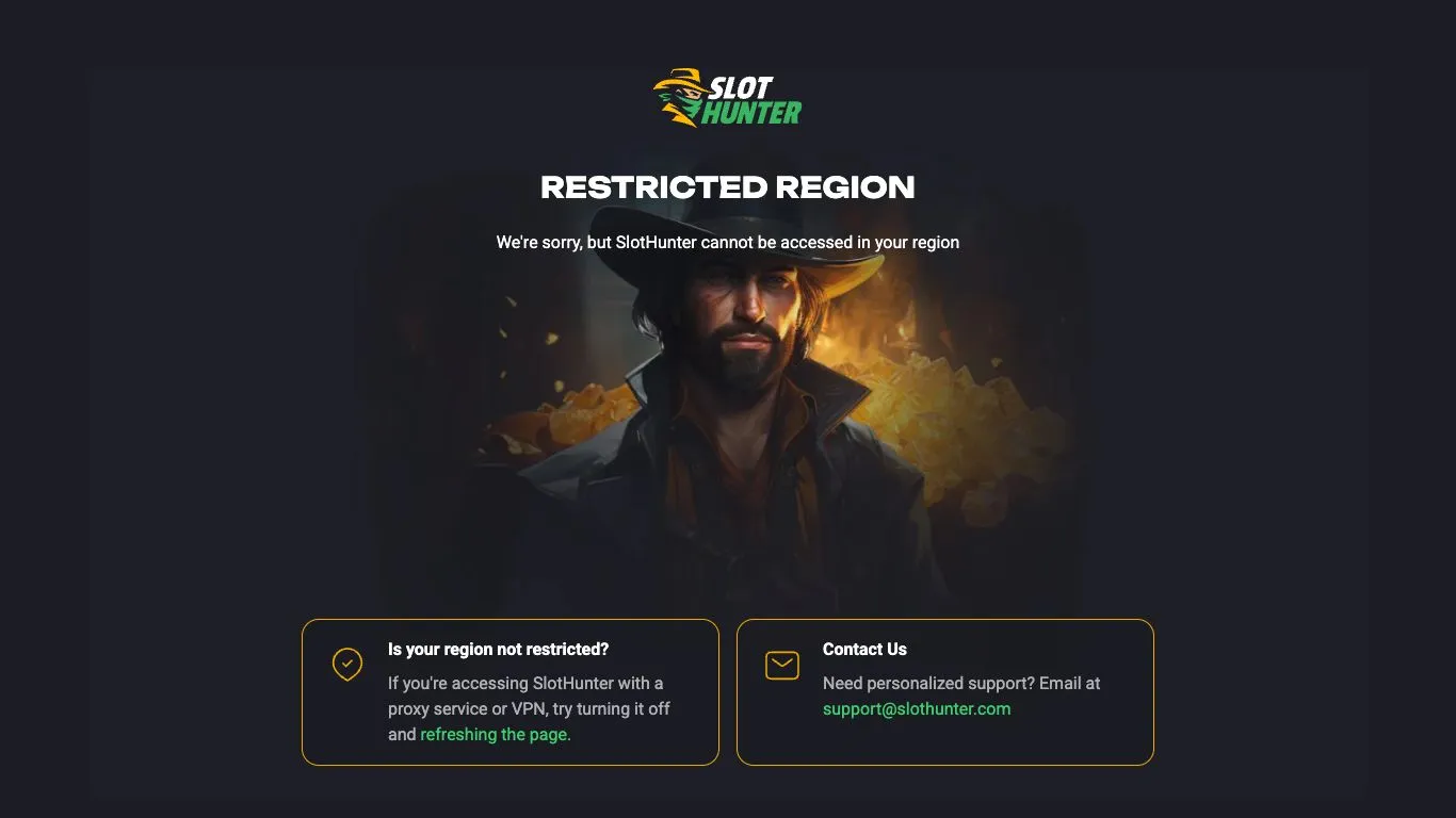 Screenshot der Website von SlotHunter