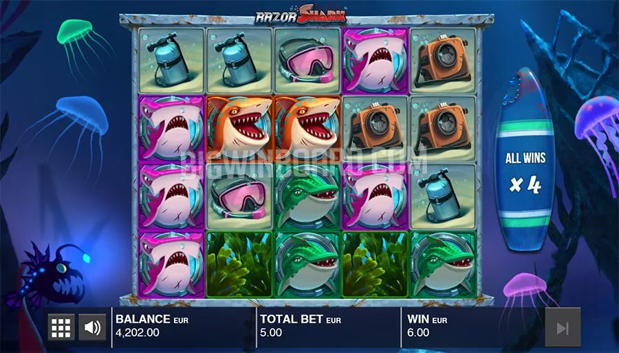 Razor Shark Freispiele in Aktion mit hohem Multiplikator