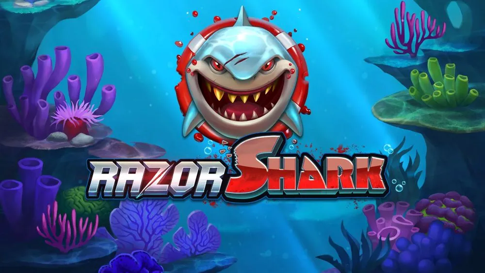Razor Shark Startbildschirm mit Info-Panel-Zugang